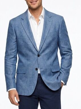 NWT Rodd & Gunn Doyleston Jacket Denim Blue Sport Coat Linen Cotton Sz S